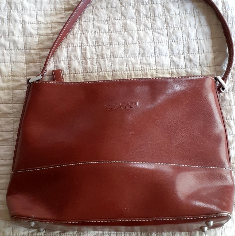 Leather Like Shoulder Bag in Brown
